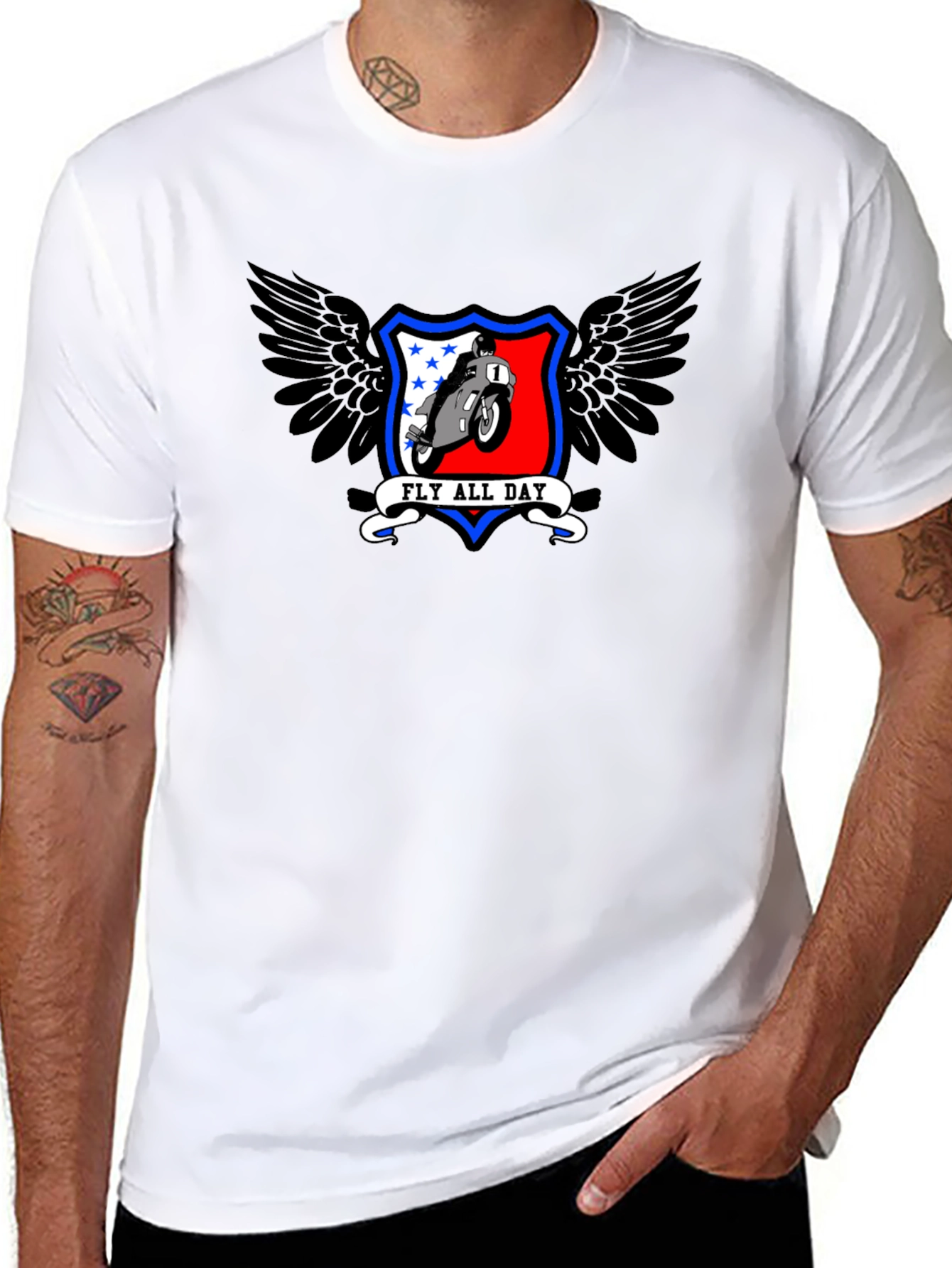 Fly All Day Motorcycle Graphic Tee