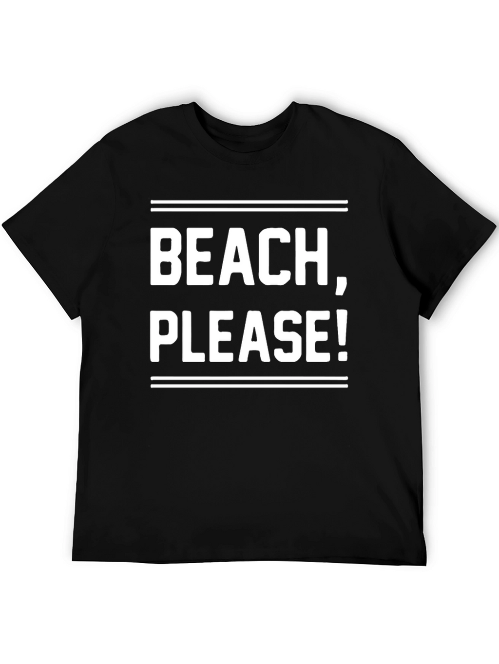 Beach Please! Graphic Tee - Black Cotton T-Shirt