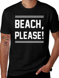Beach Please! Graphic Tee - Black Cotton T-Shirt