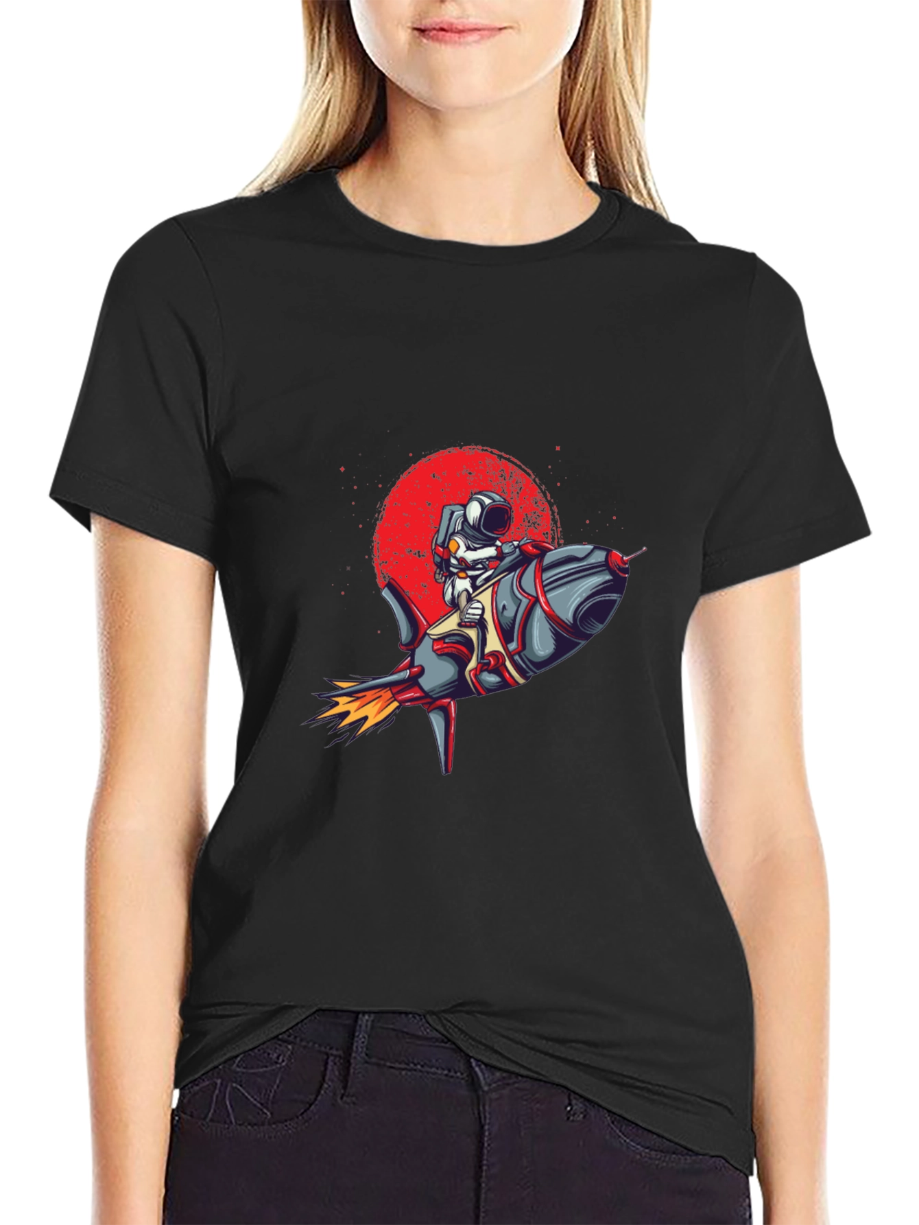 Astronaut Rocket Graphic Tee - Space Adventure T-Shirt