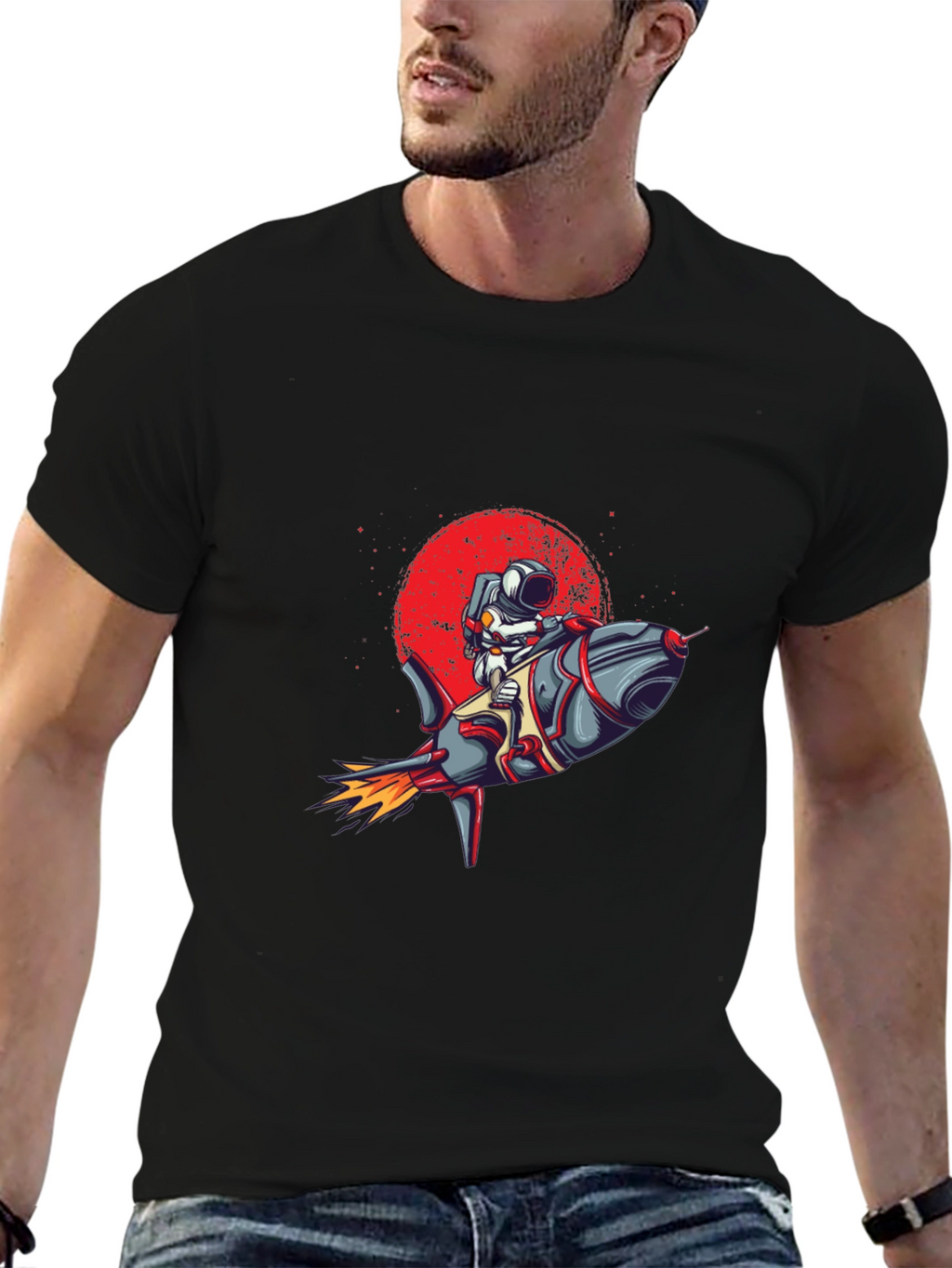 Astronaut Rocket Graphic Tee - Space Adventure T-Shirt