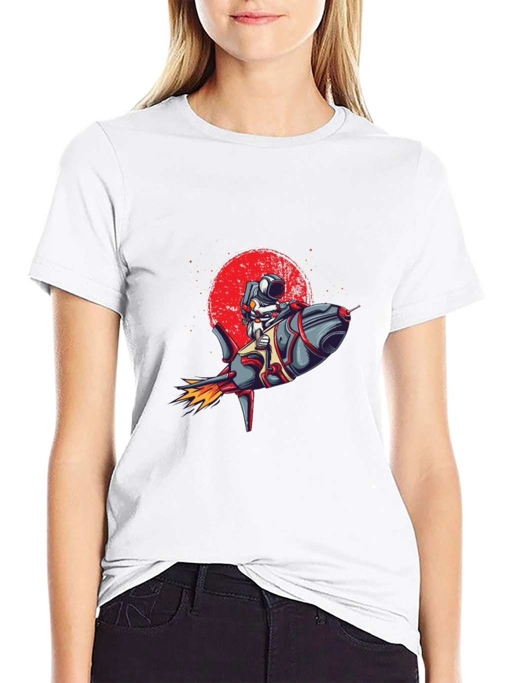 Astronaut Rocket Graphic Tee - Space Adventure T-Shirt