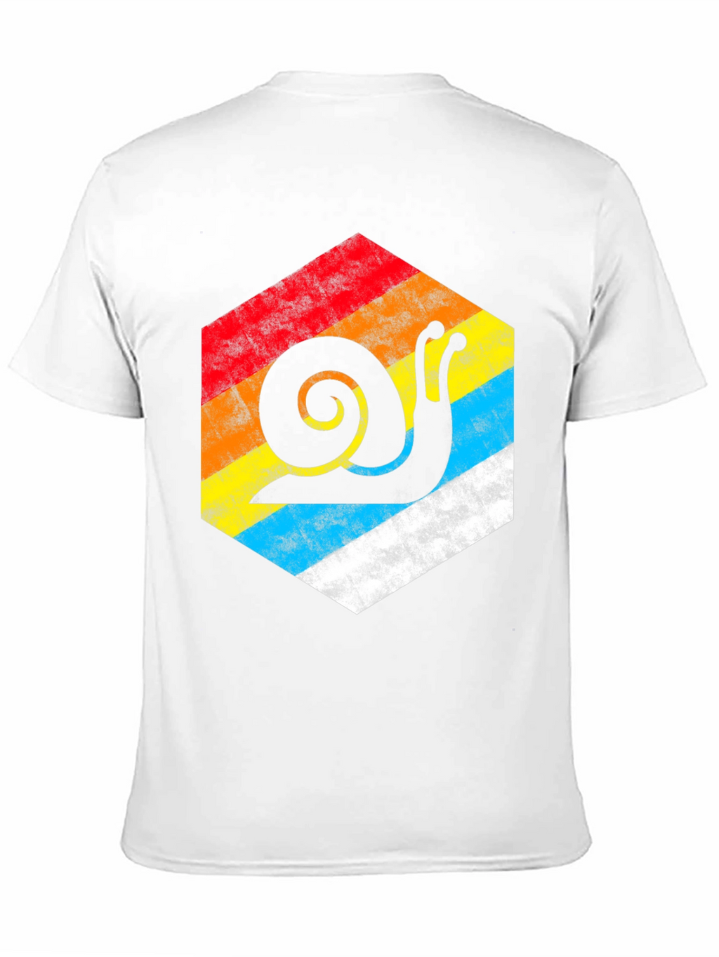 Retro Snail Hexagon Graphic Tee - Black