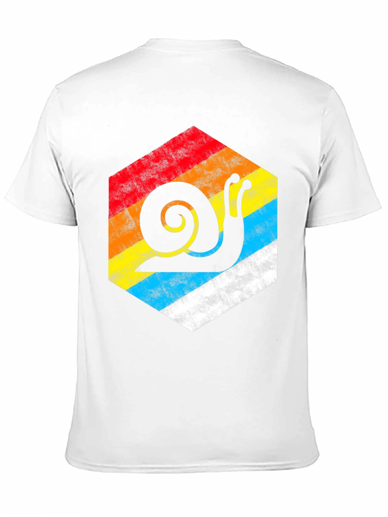 Retro Snail Hexagon Graphic Tee - Black
