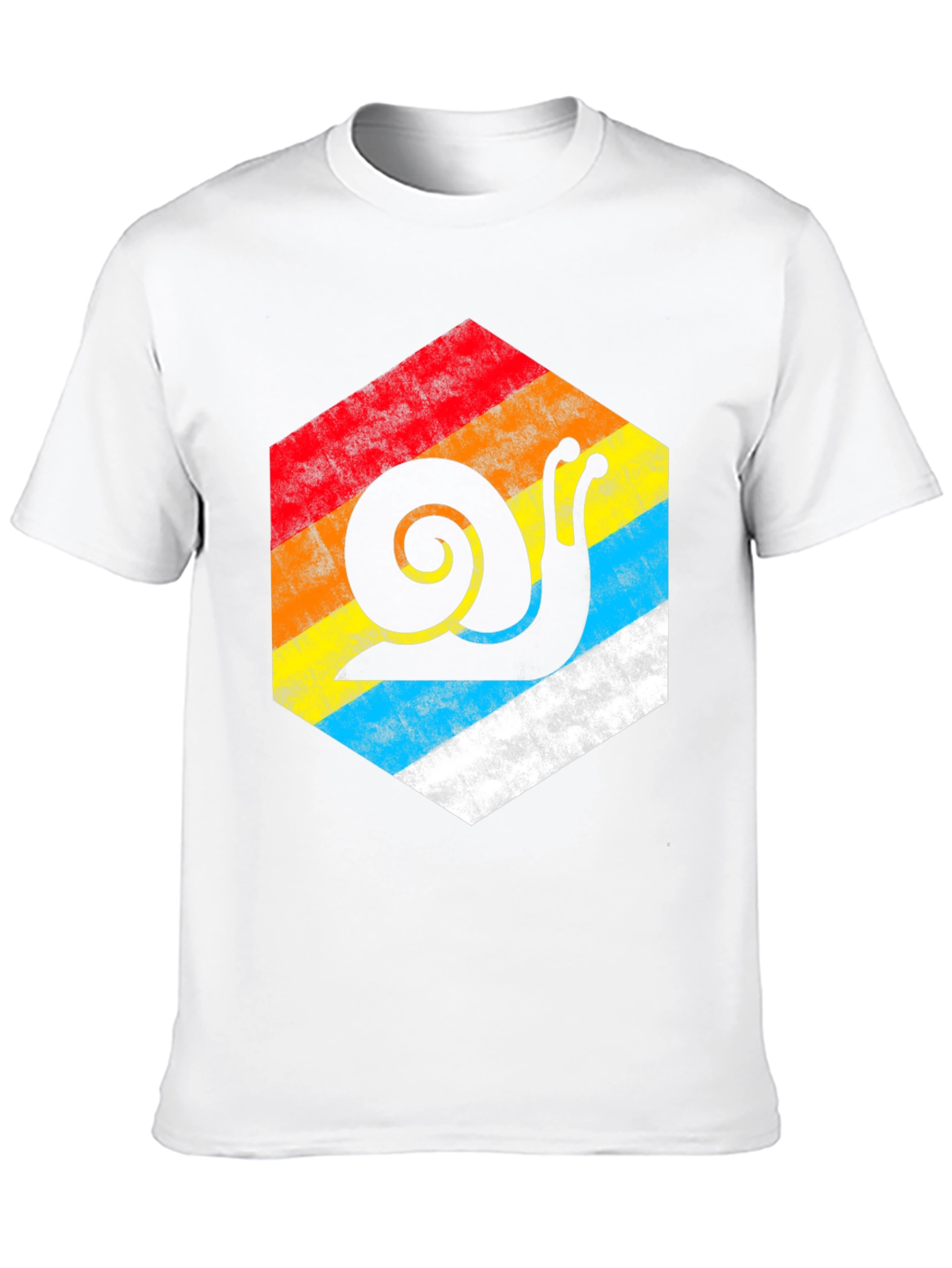 Retro Snail Hexagon Graphic Tee - Black