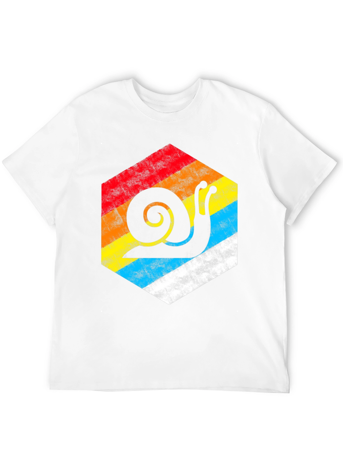 Retro Snail Hexagon Graphic Tee - Black