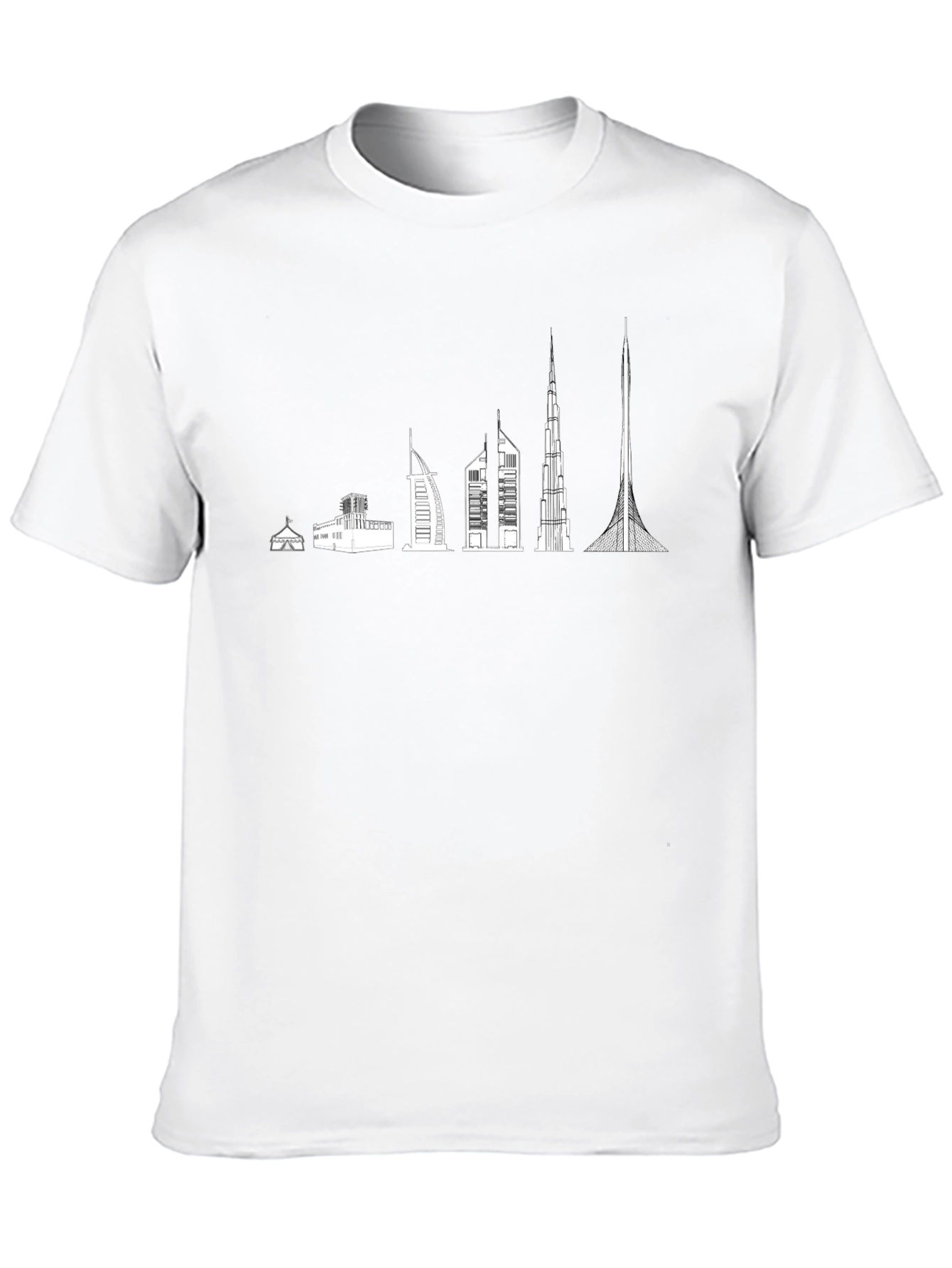 Dubai Skyline Evolution Black T-Shirt