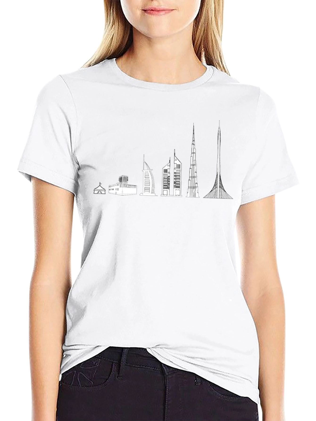 Dubai Skyline Evolution Black T-Shirt