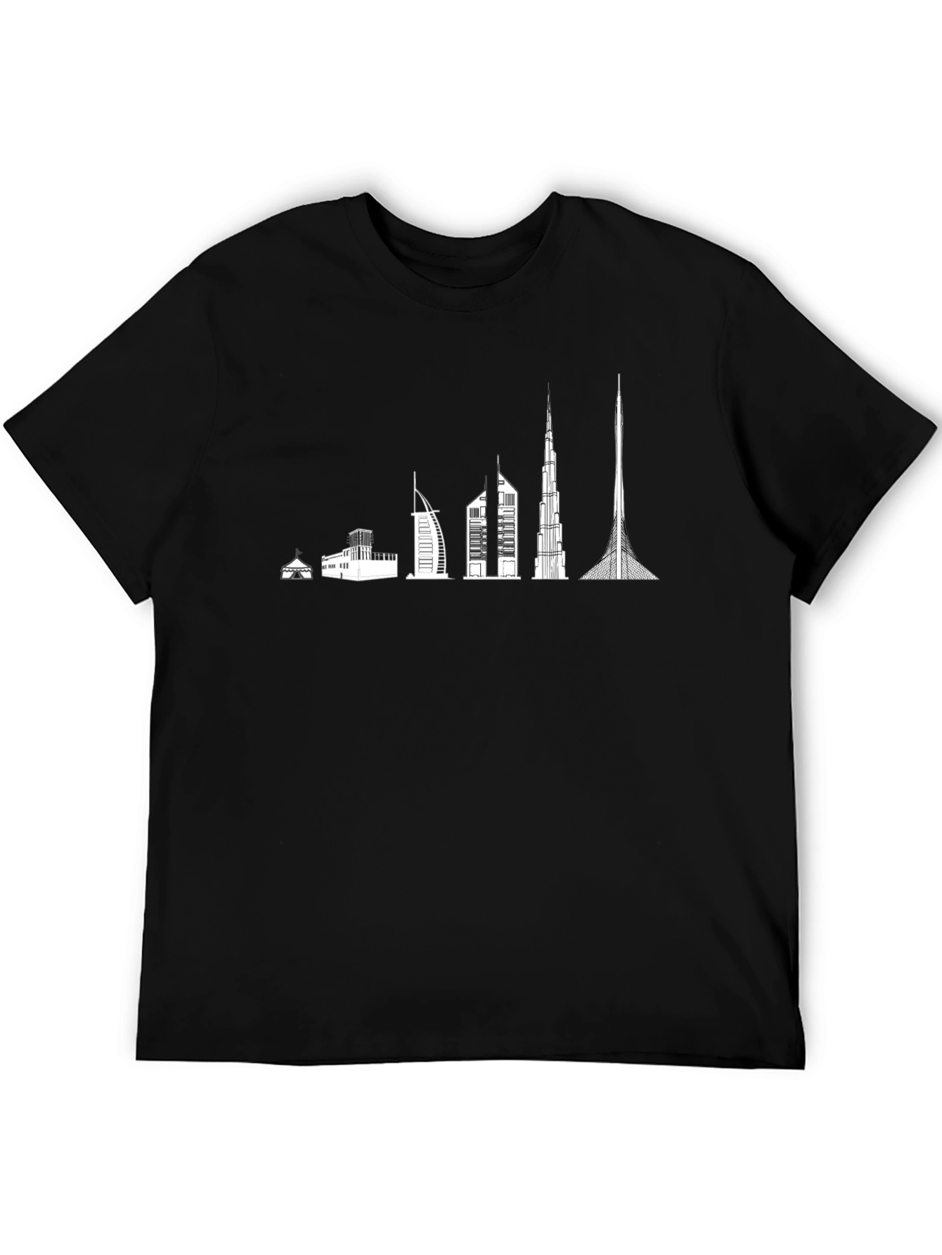 Dubai Skyline Evolution Black T-Shirt