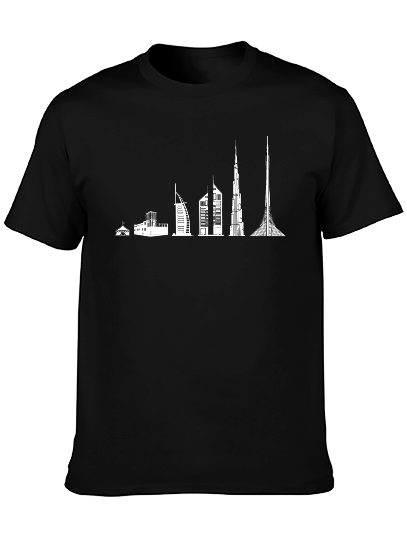 Dubai Skyline Evolution Black T-Shirt