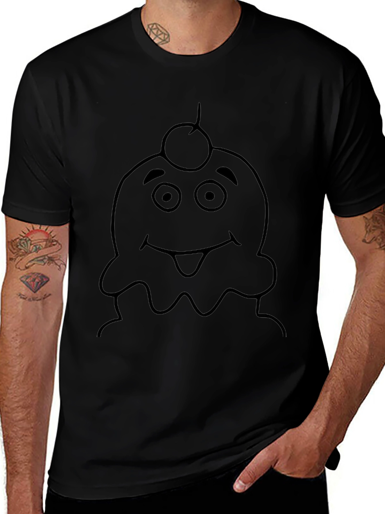 Cartoon Ice Cream Character Graphic Tee