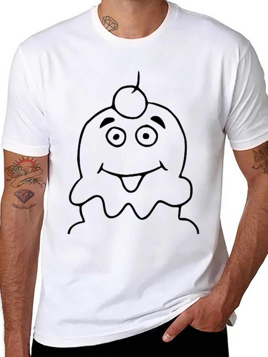 Cartoon Ice Cream Character Graphic Tee