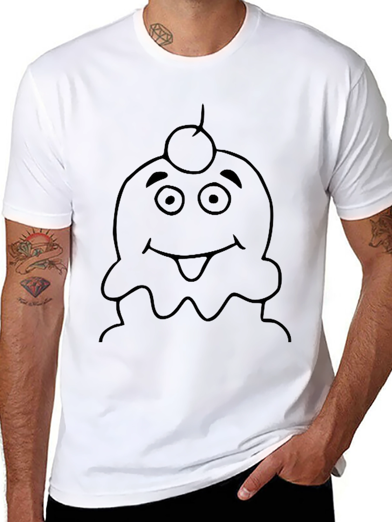 Cartoon Ice Cream Character Graphic Tee