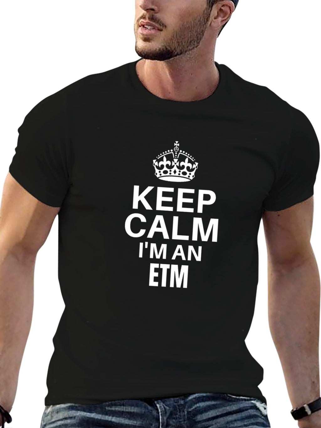 Keep Calm ETM T-Shirt - Black Crew Neck Tee