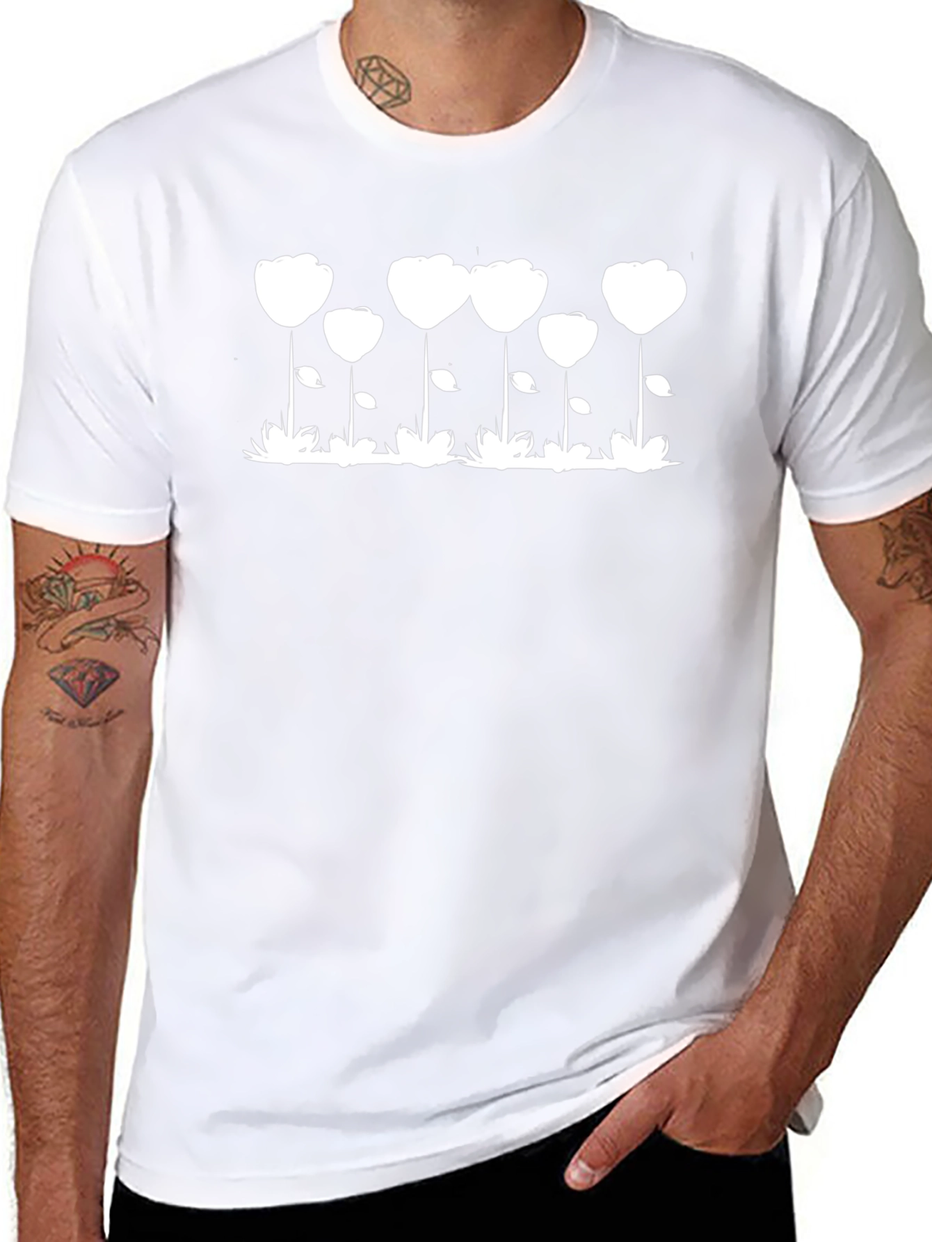 Floral Graphic Black T-Shirt
