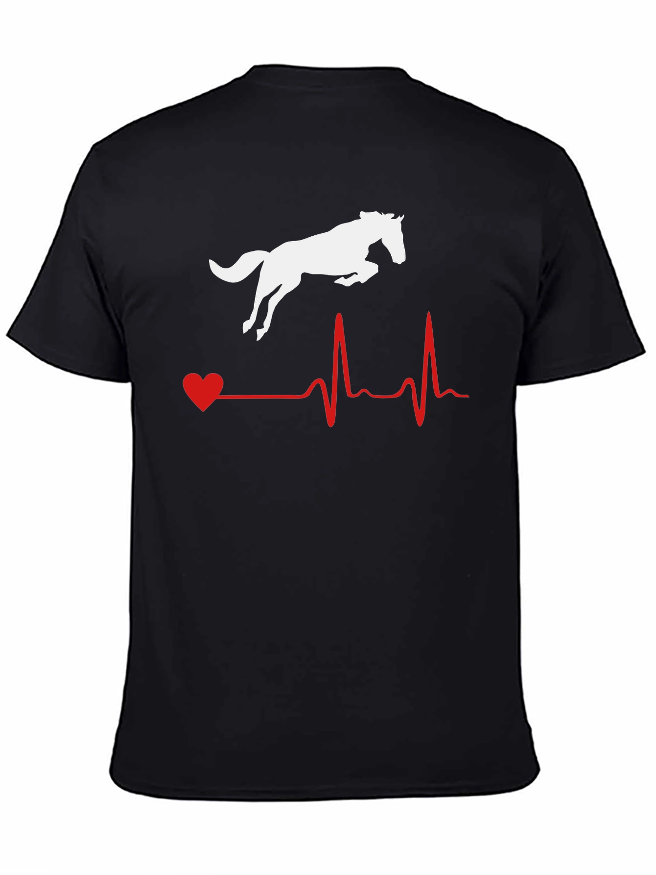 Horse Heartbeat Graphic Tee - Equestrian Lover Shirt