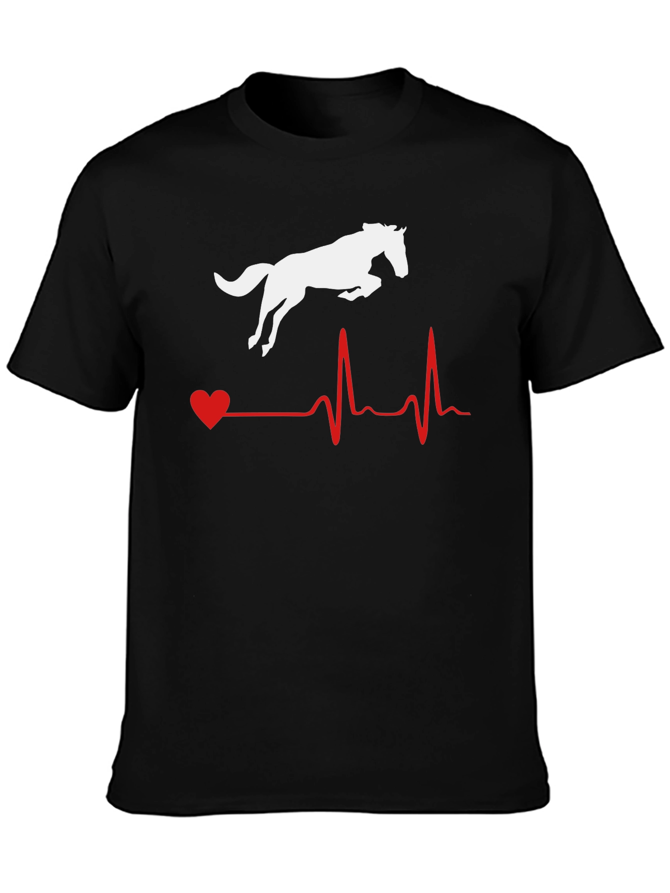 Horse Heartbeat Graphic Tee - Equestrian Lover Shirt