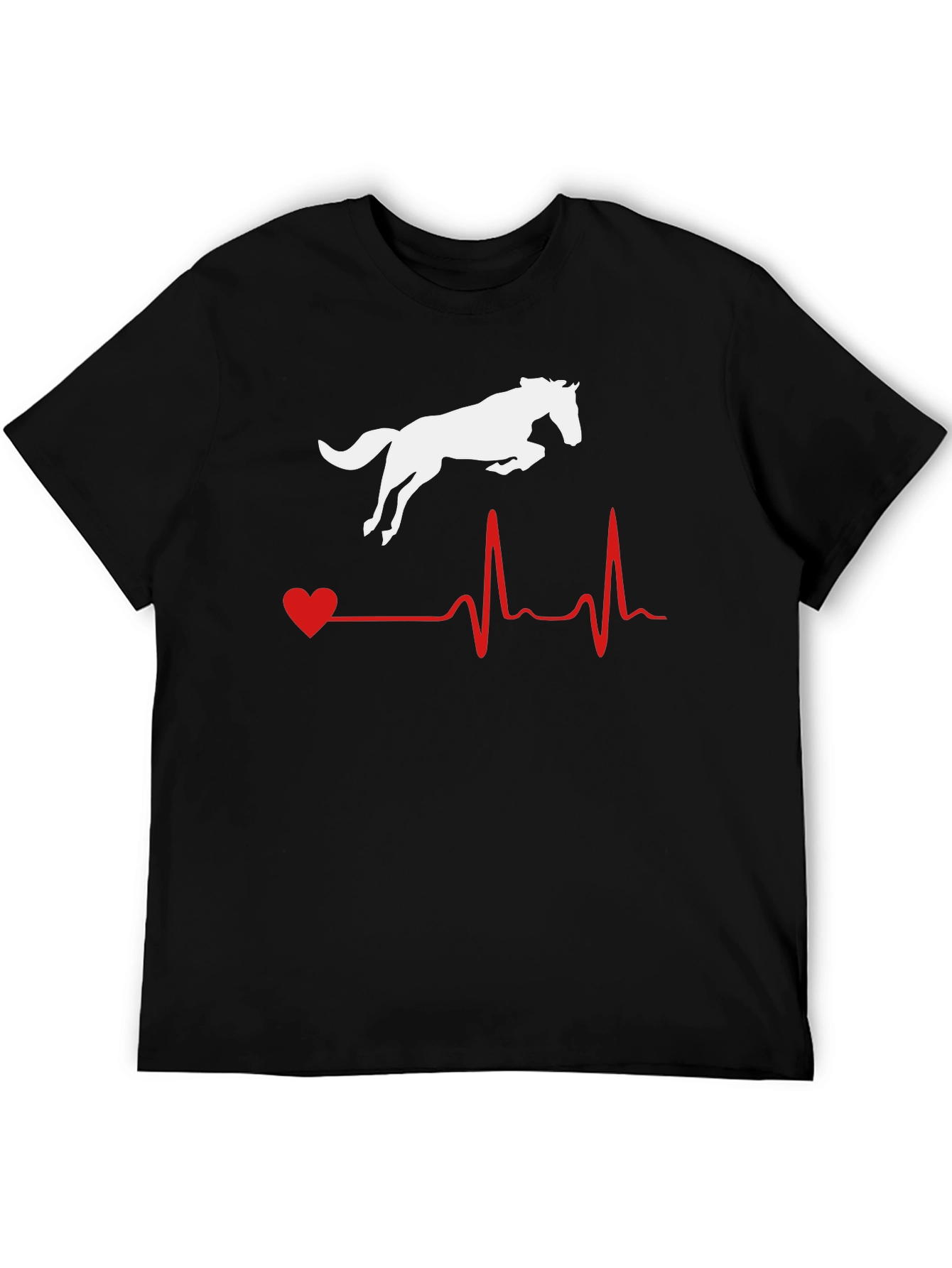 Horse Heartbeat Graphic Tee - Equestrian Lover Shirt