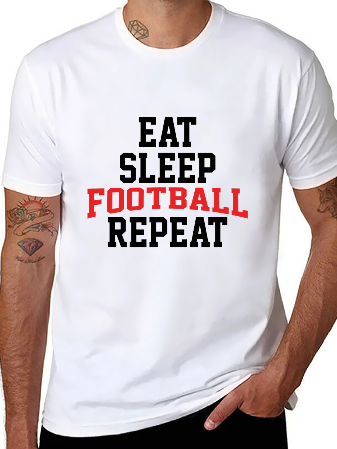Eat Sleep Football Repeat Graphic Tee