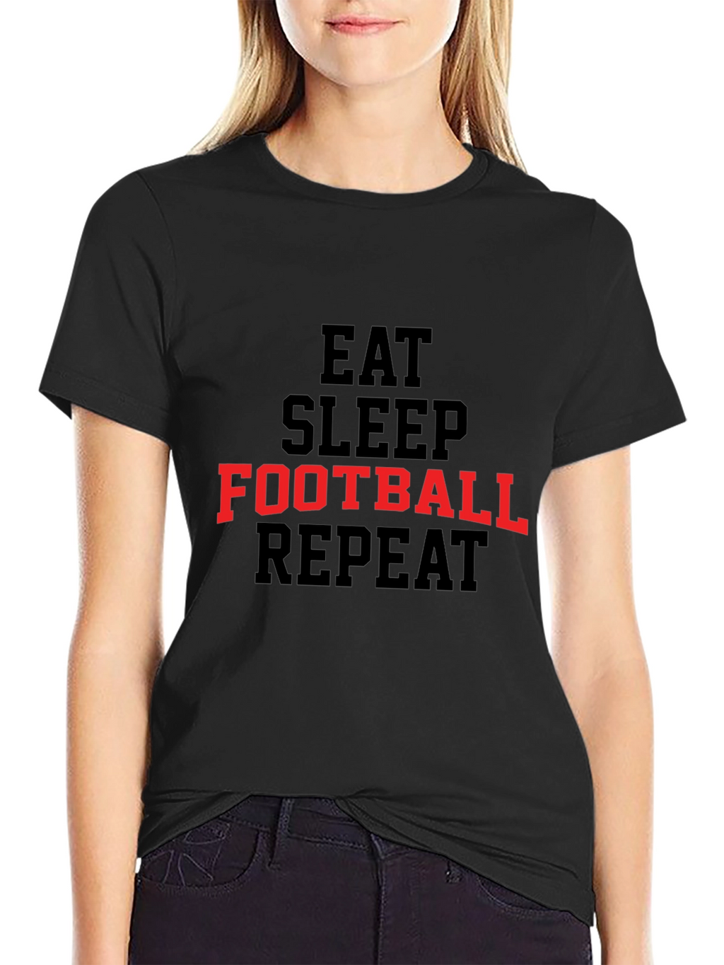 Eat Sleep Football Repeat Graphic Tee