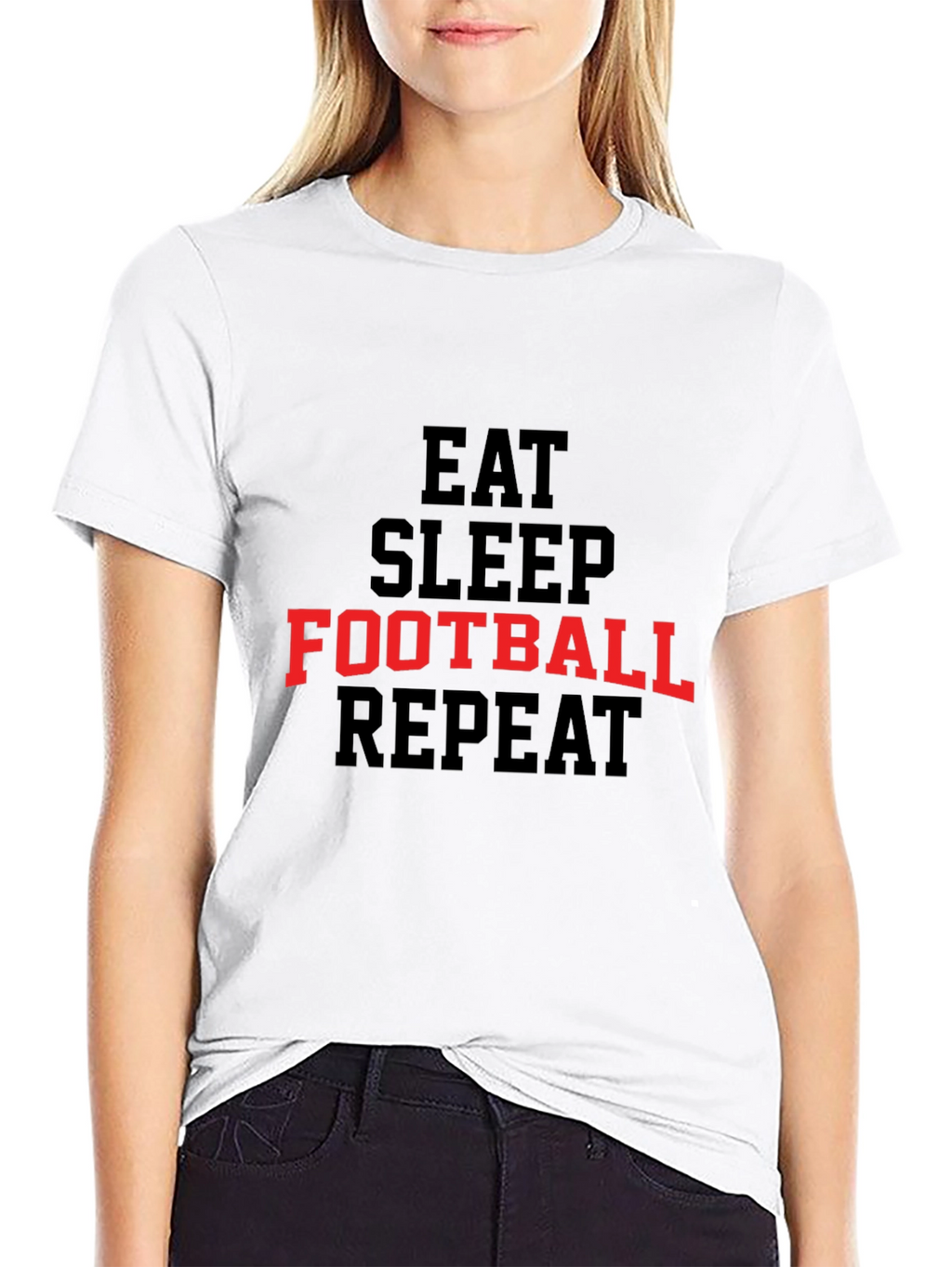 Eat Sleep Football Repeat Graphic Tee