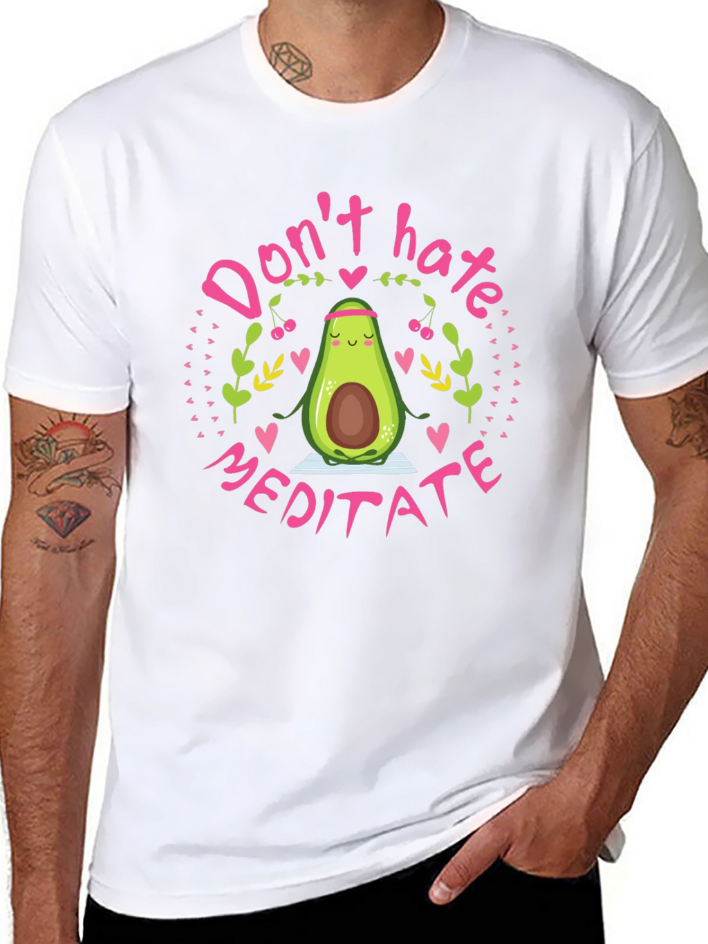 Dont Hate Meditate Avocado T-Shirt