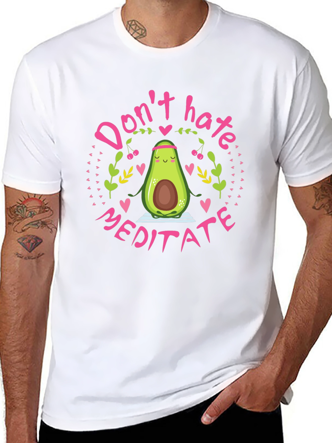 Dont Hate Meditate Avocado T-Shirt