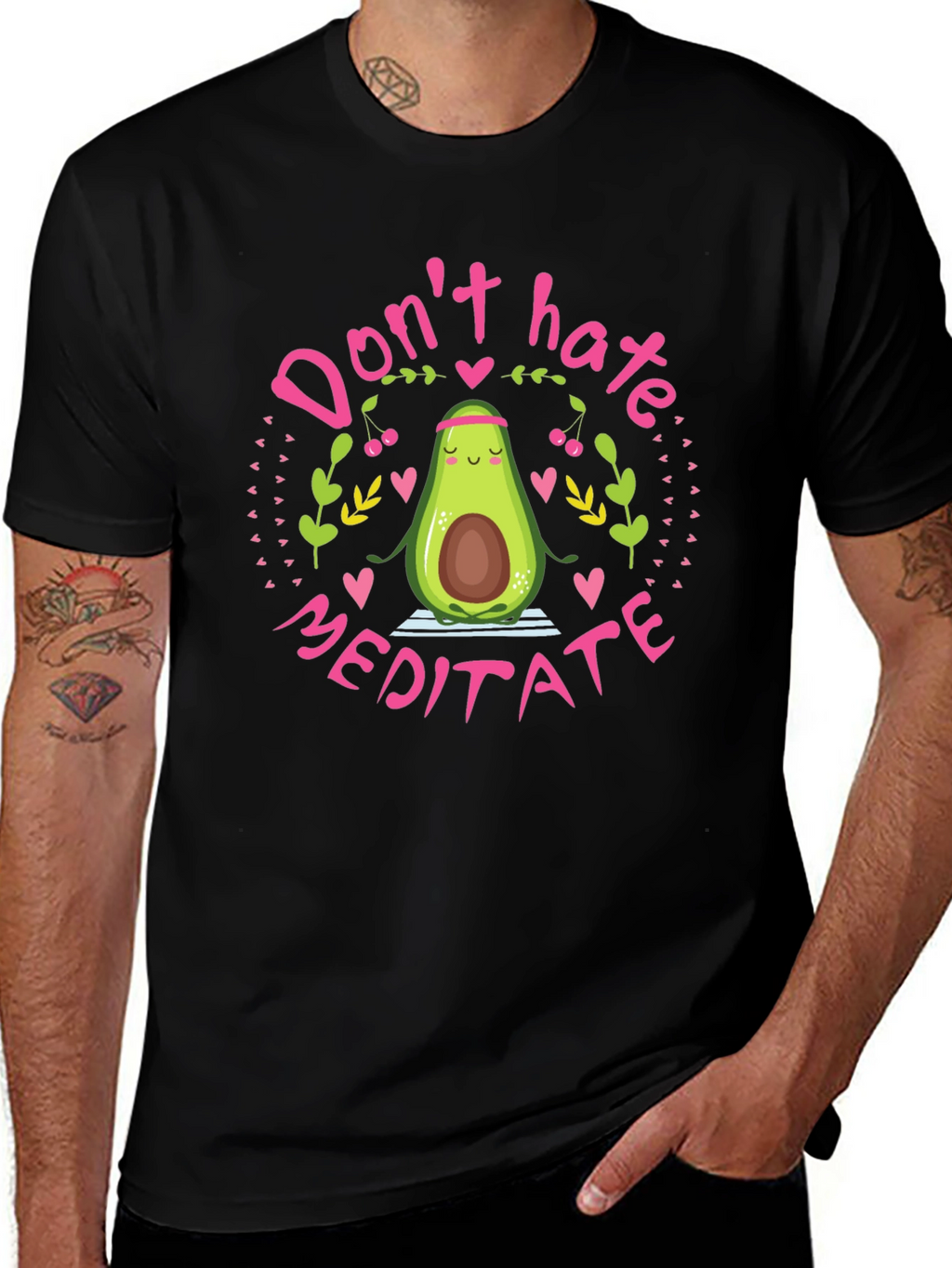 Dont Hate Meditate Avocado T-Shirt