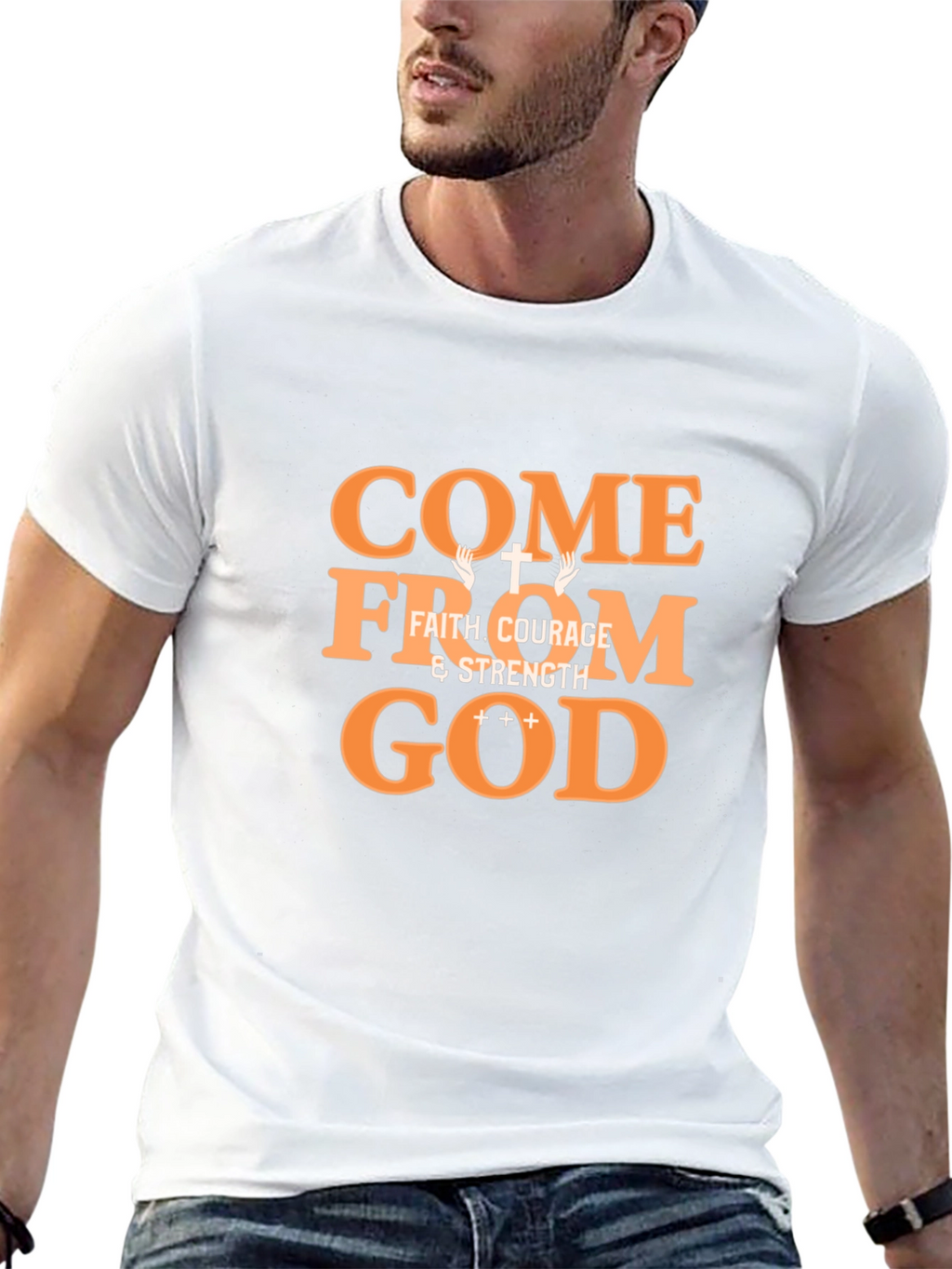 Come From God Faith Graphic Tee - Black