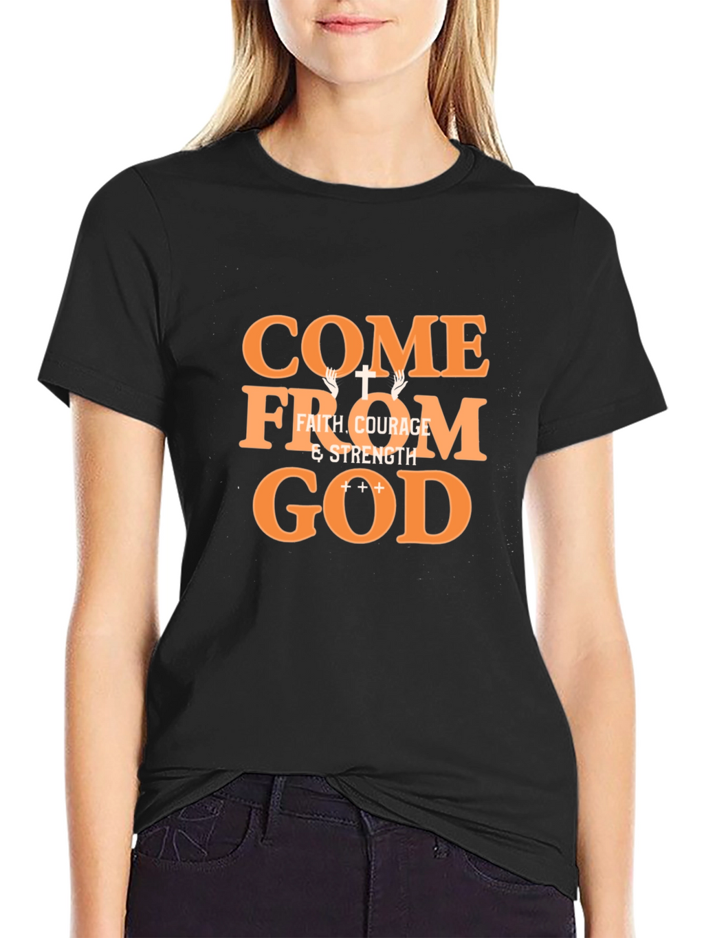 Come From God Faith Graphic Tee - Black
