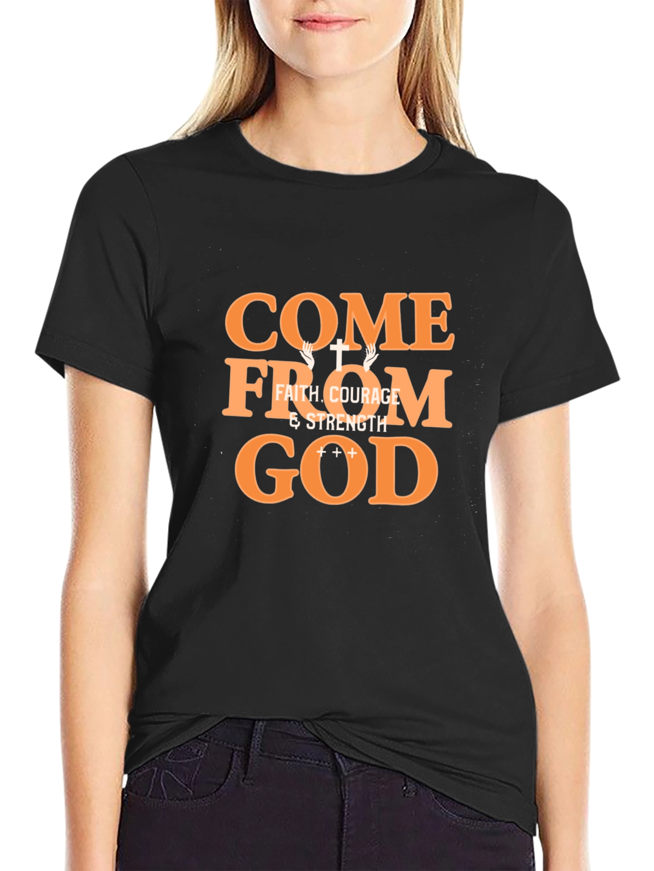 Come From God Faith Graphic Tee - Black
