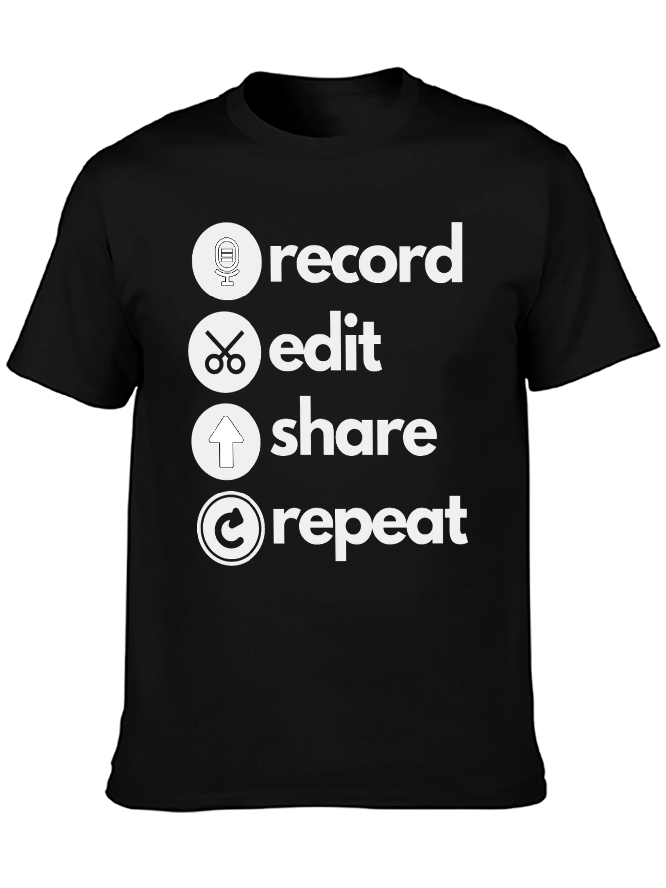 Record Edit Share Repeat T-Shirt - Musicians Tee