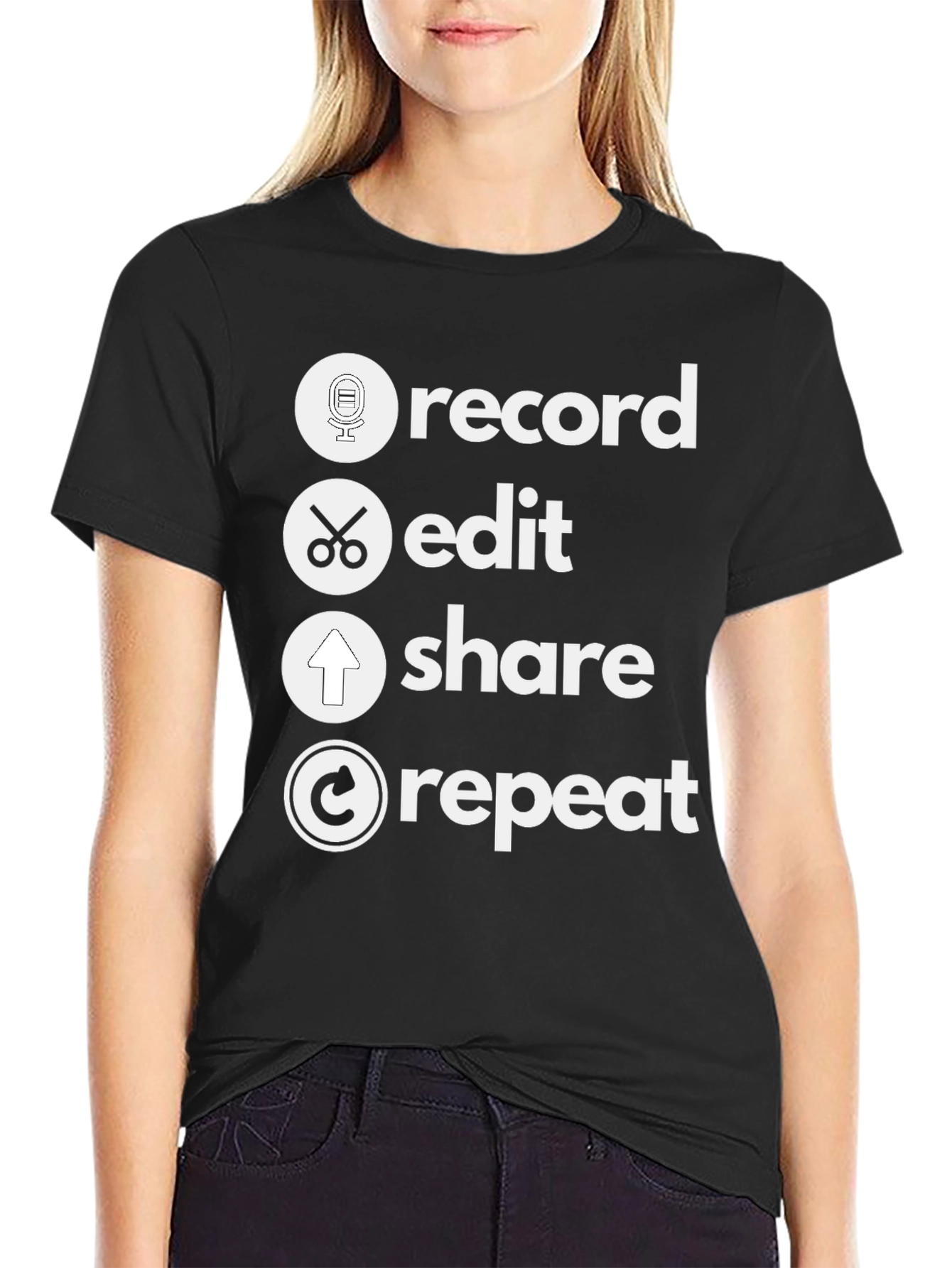 Record Edit Share Repeat T-Shirt - Musicians Tee
