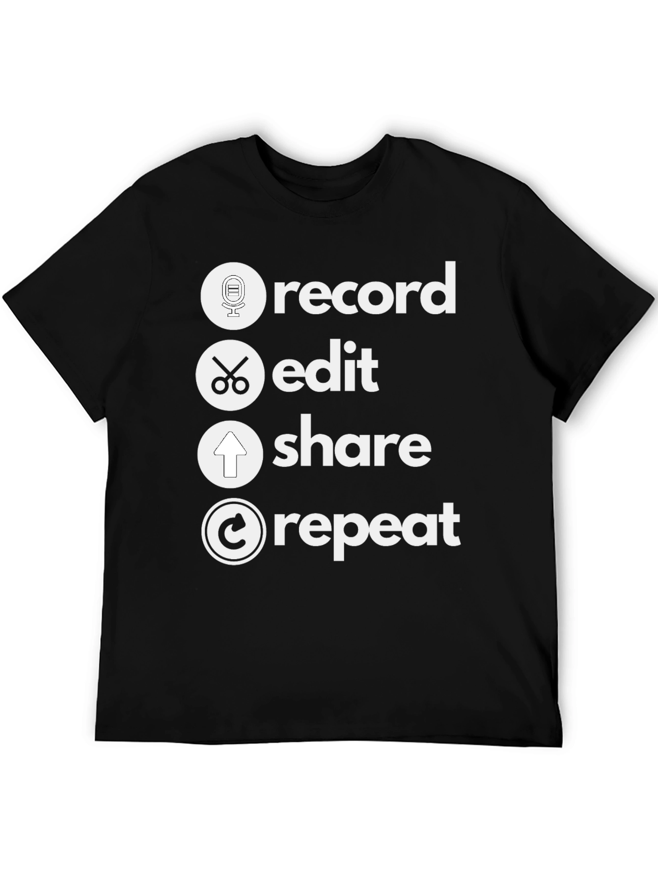 Record Edit Share Repeat T-Shirt - Musicians Tee
