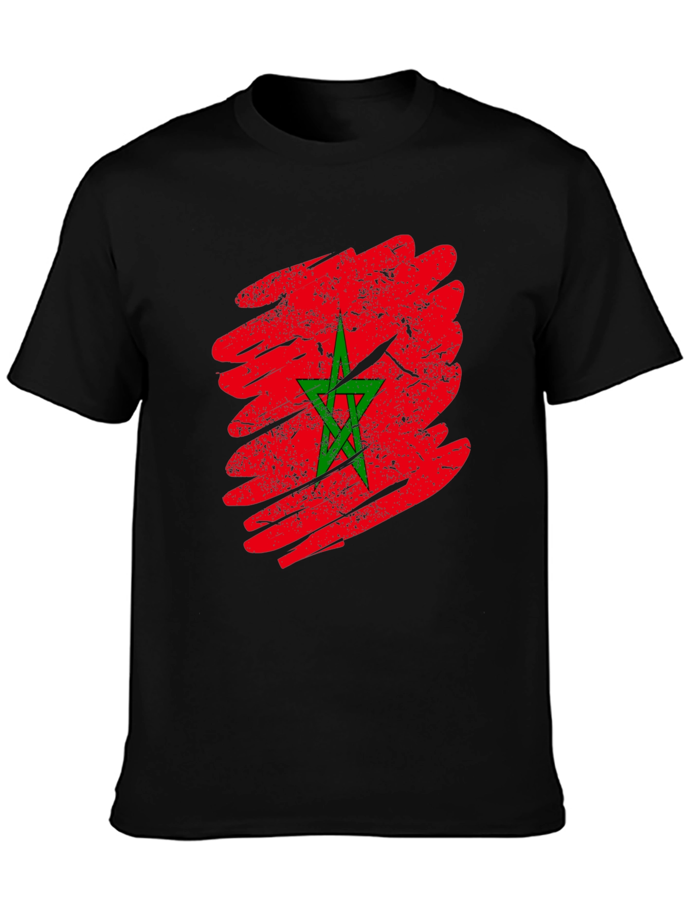 Morocco Flag T-Shirt - Distressed Graphic Tee