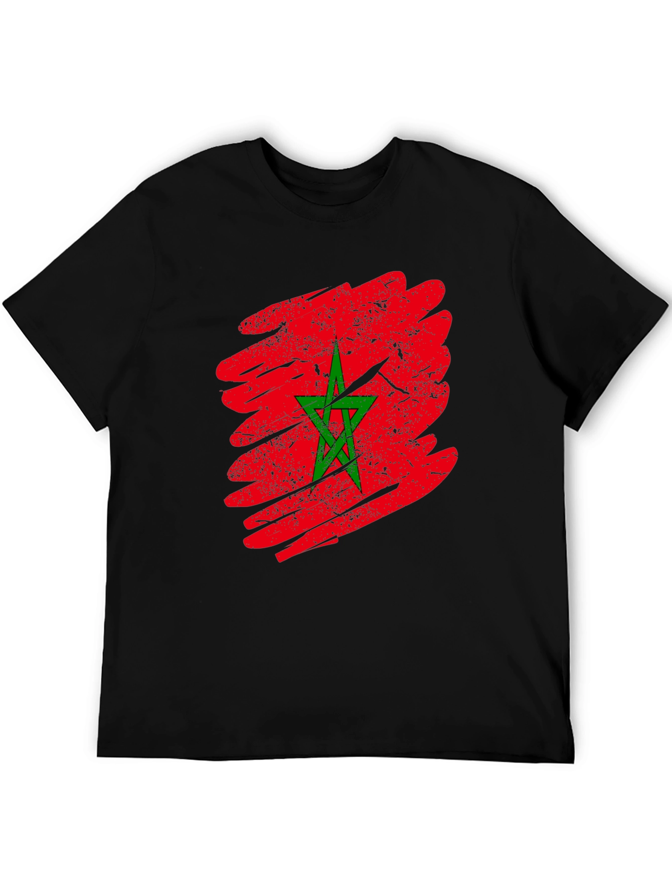 Morocco Flag T-Shirt - Distressed Graphic Tee