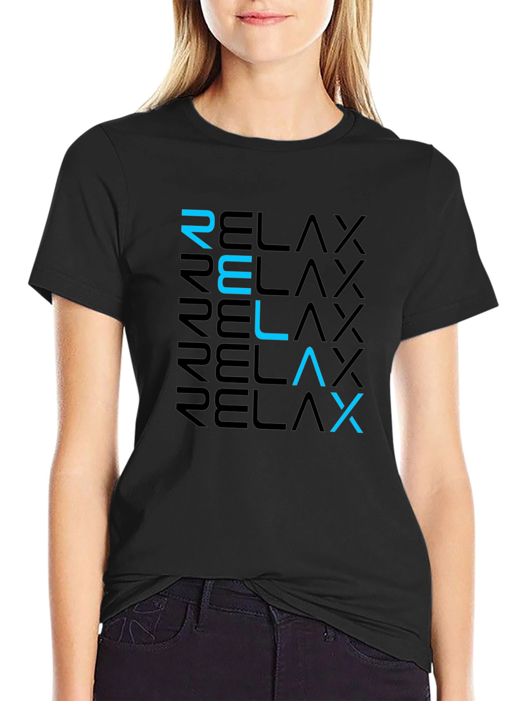Relax Graphic Tee - Modern Black T-Shirt