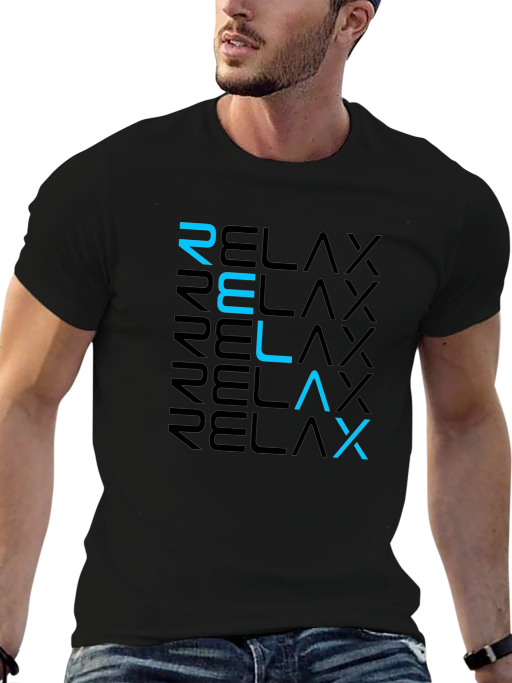Relax Graphic Tee - Modern Black T-Shirt
