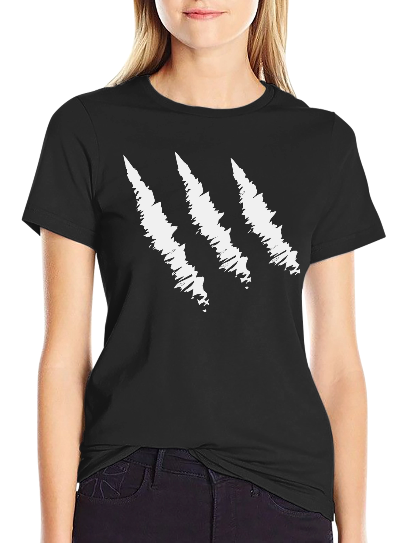 Claw Scratch Graphic Black T-Shirt