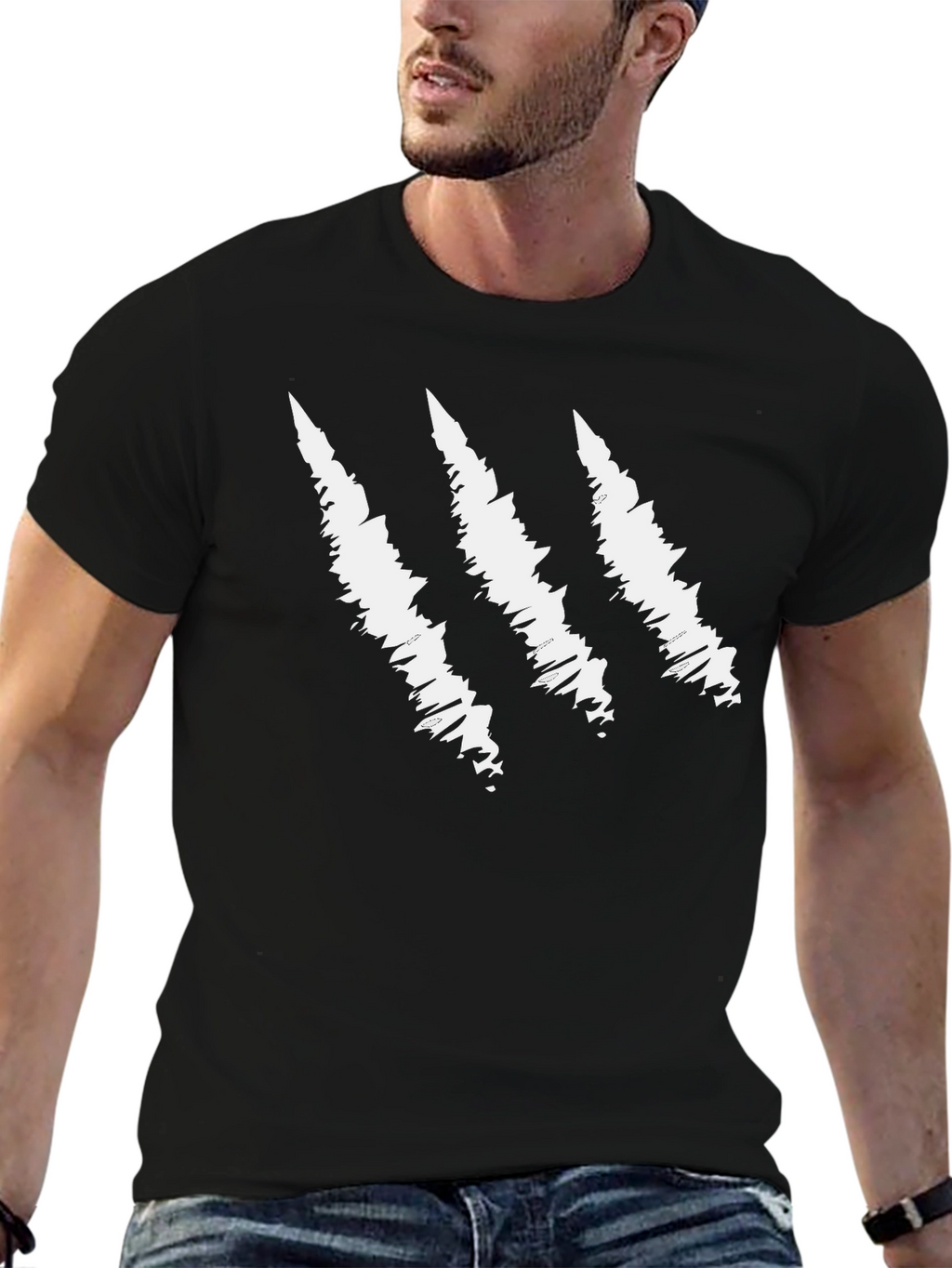 Claw Scratch Graphic Black T-Shirt