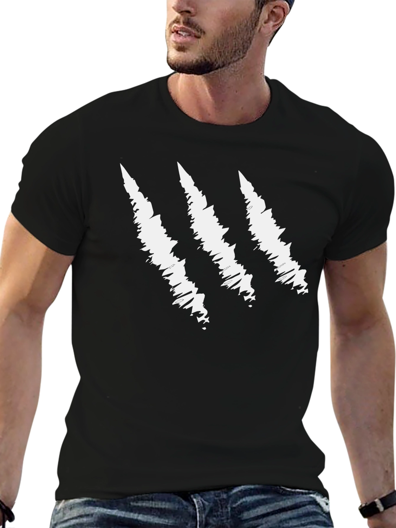 Claw Scratch Graphic Black T-Shirt