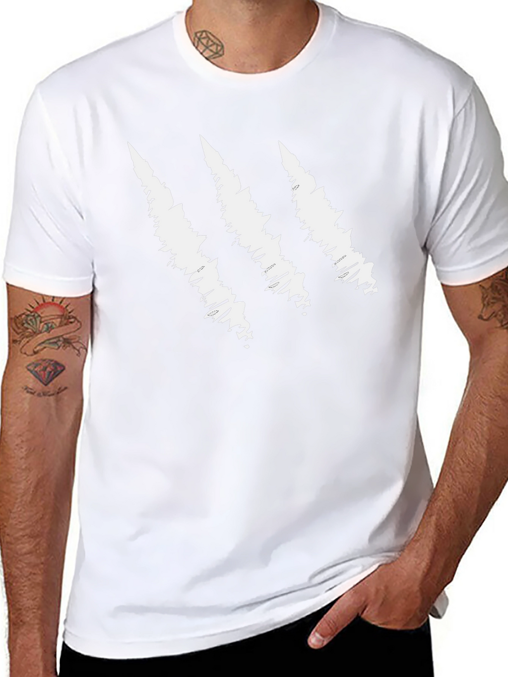 Claw Scratch Graphic Black T-Shirt