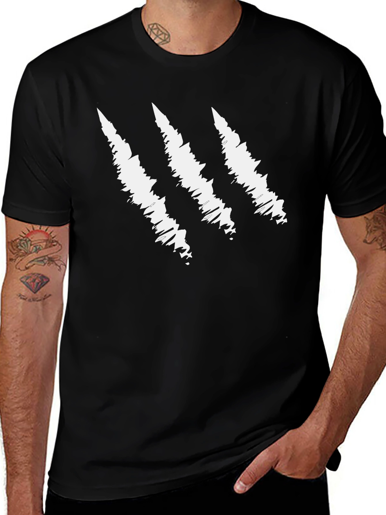 Claw Scratch Graphic Black T-Shirt