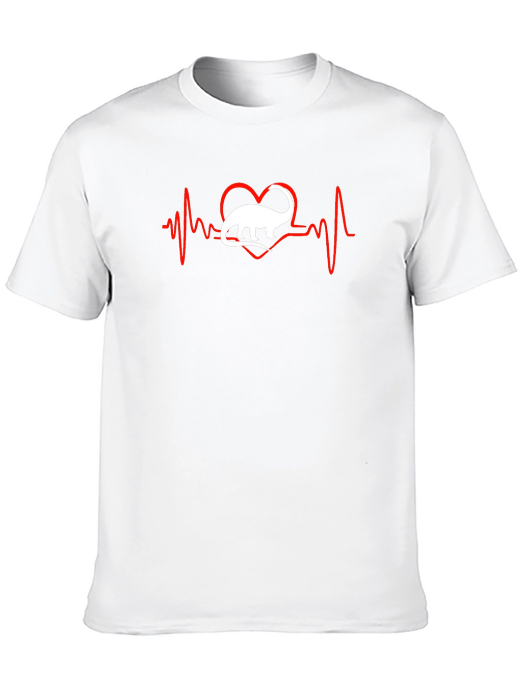 Dino Heartbeat T-Shirt - Black Cotton Tee