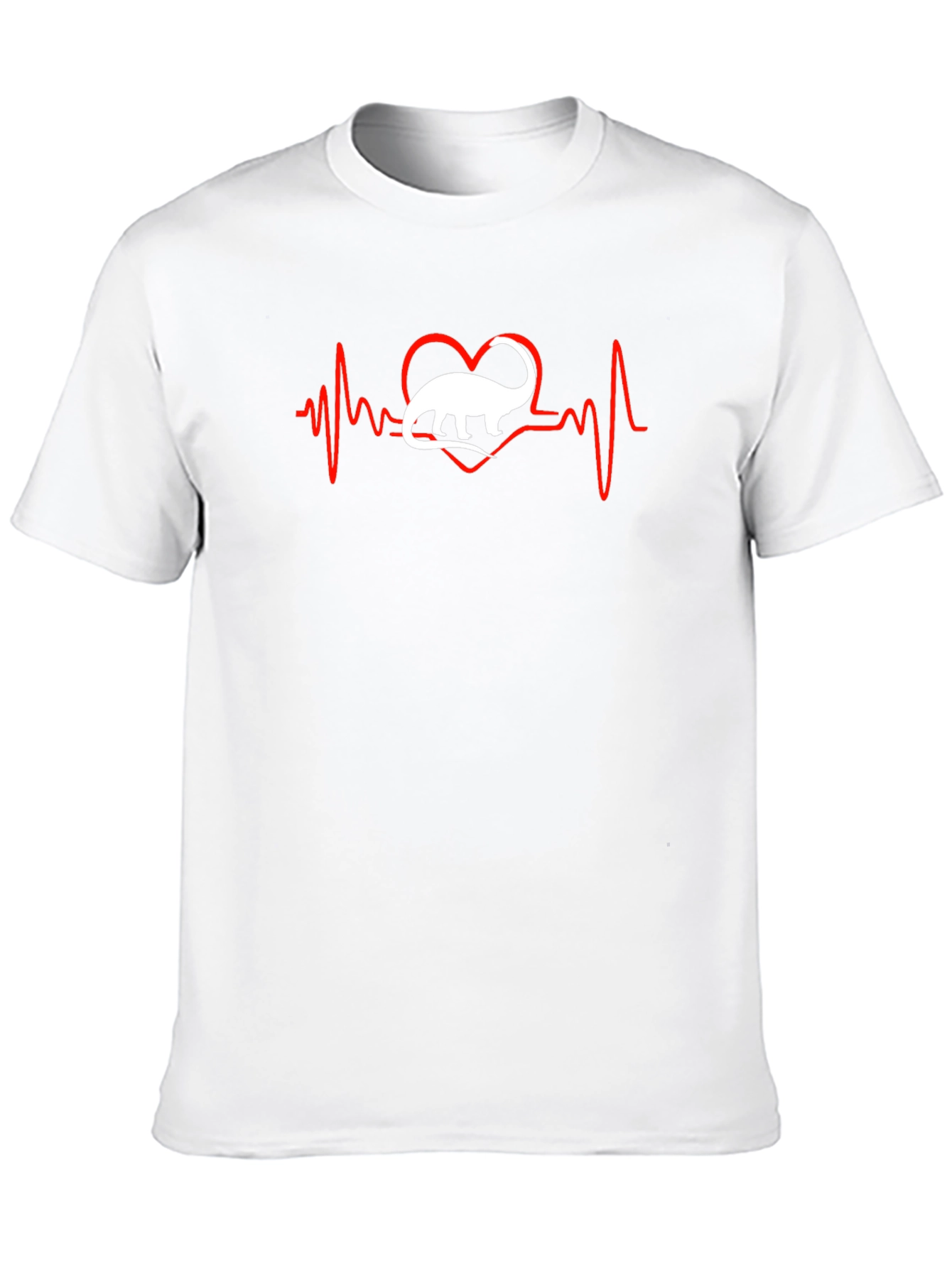 Dino Heartbeat T-Shirt - Black Cotton Tee