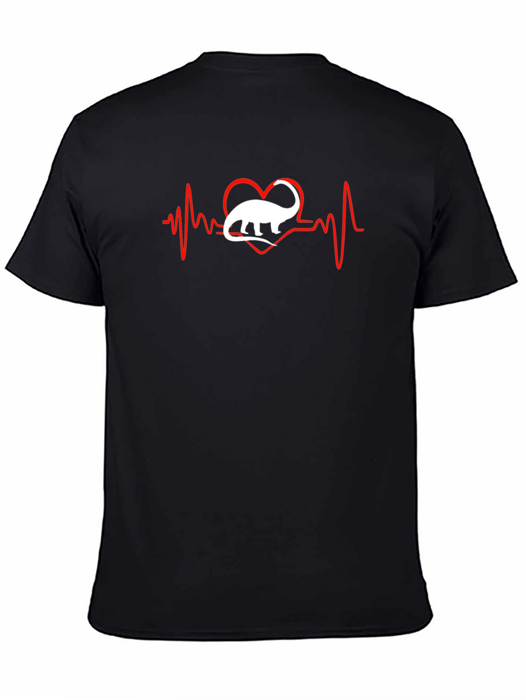 Dino Heartbeat T-Shirt - Black Cotton Tee
