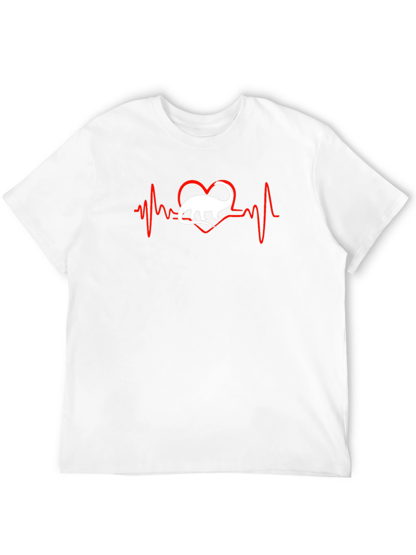 Dino Heartbeat T-Shirt - Black Cotton Tee