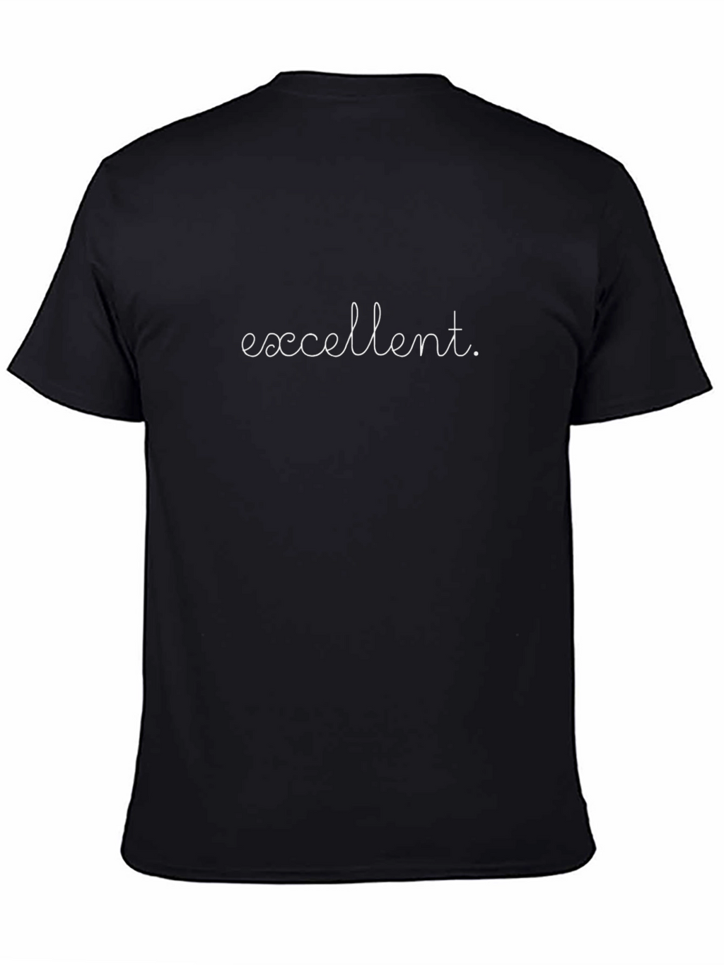 Excellent Script Black T-Shirt Casual Style