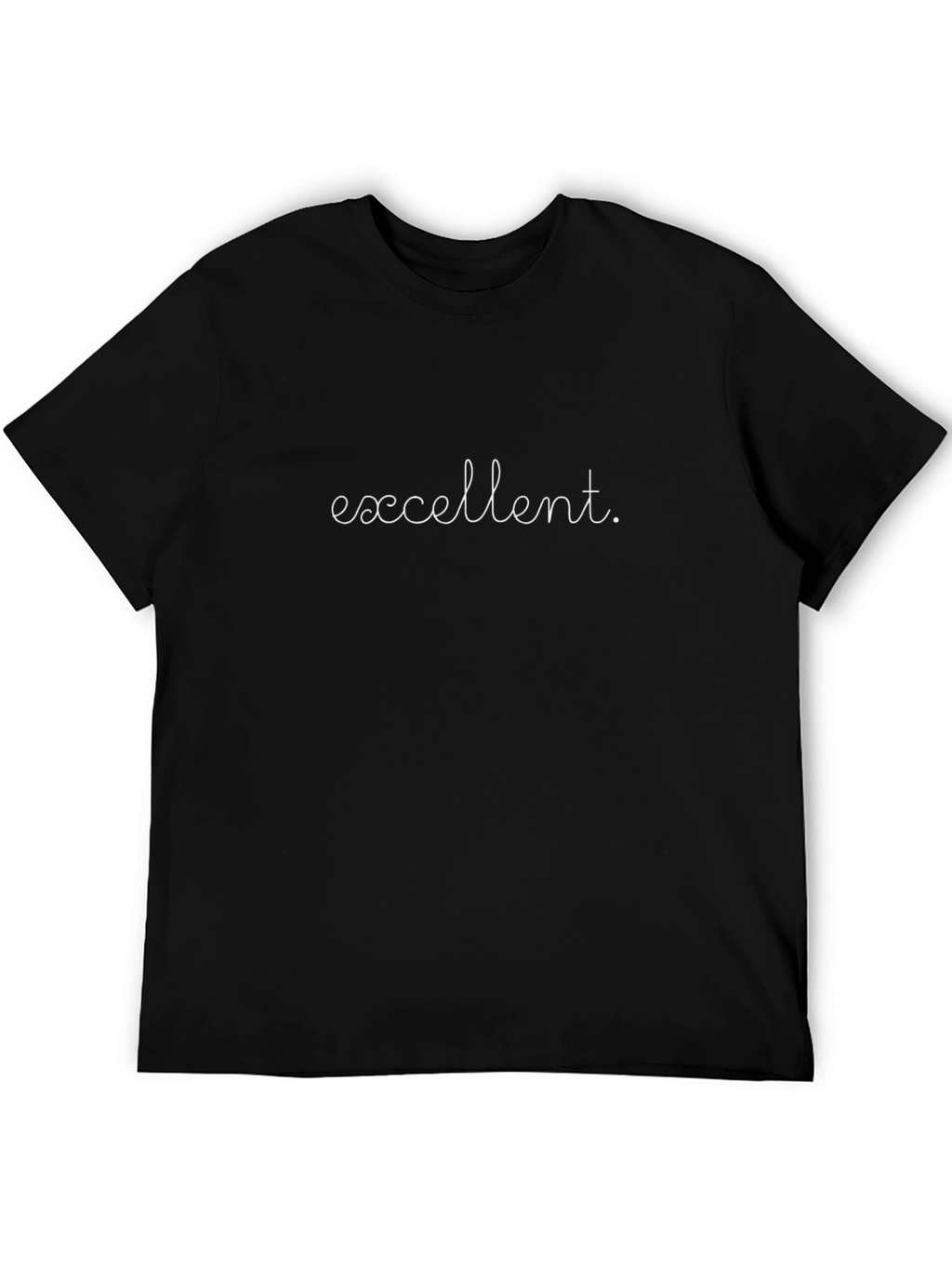 Excellent Script Black T-Shirt Casual Style