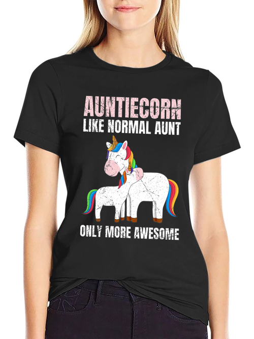 Auntiecorn Unicorn Graphic Tee - Awesome Aunt Shirt